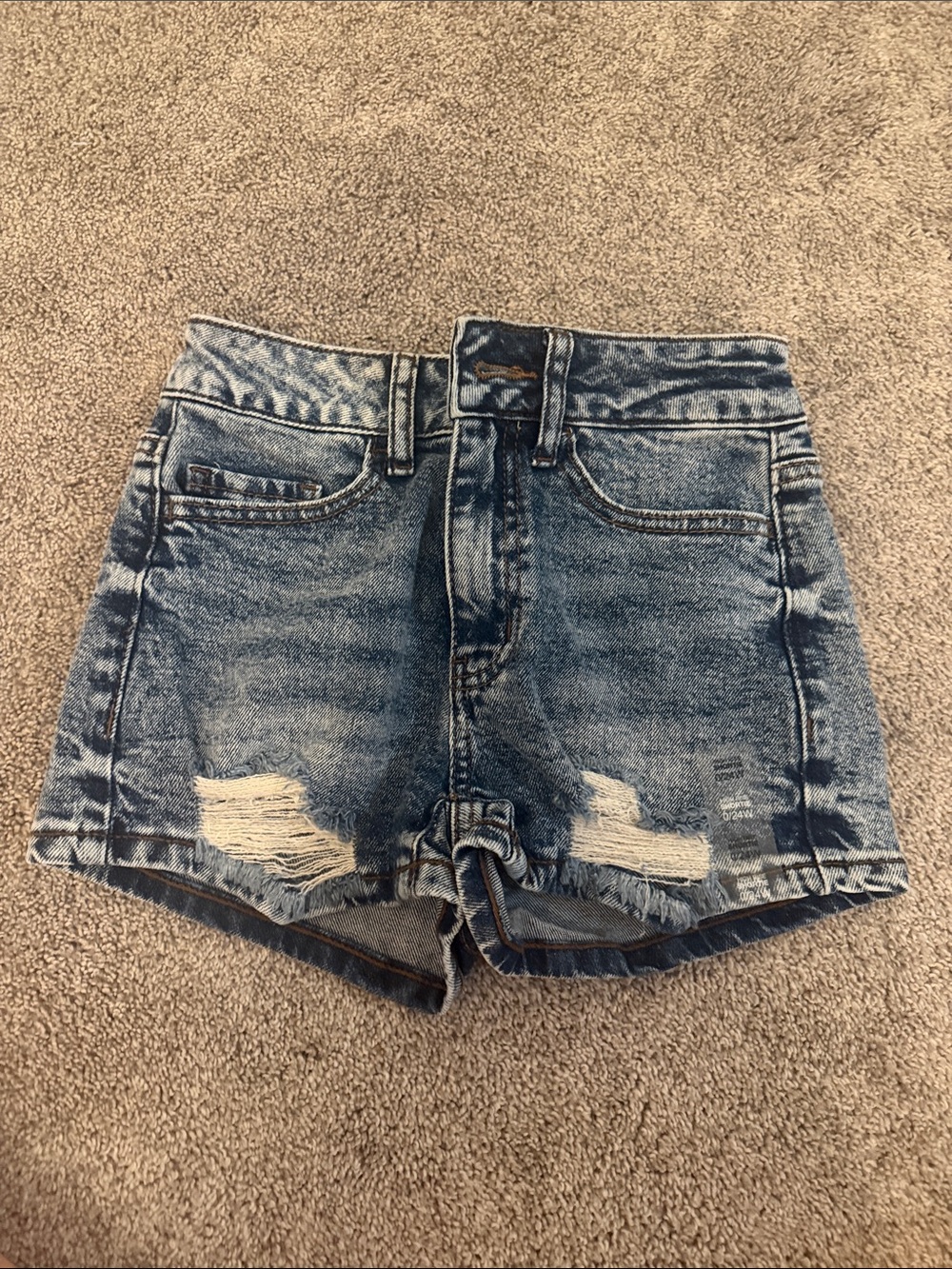 SO Distressed High-Rise Denim Shorts - Blue